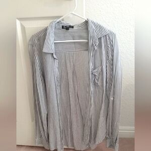 Blue & white striped men's shirt